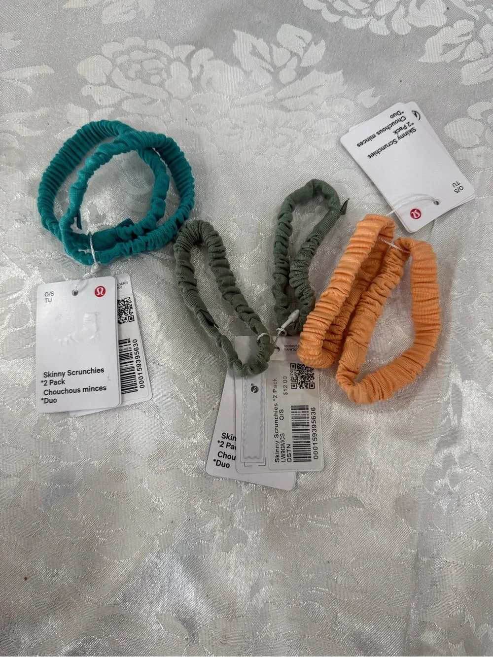 lululemon athletica Skinny Scrunchies 6-Pack – Teal, Olive, Peach